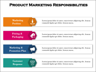 Product Marketing Responsibilities with Icons in an Infographic template