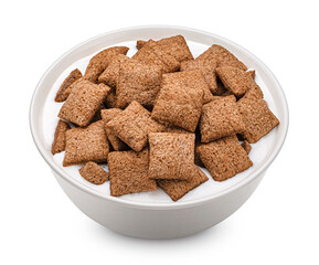 Chocolate corn pads isolated on white background