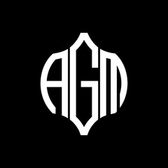 AGM letter logo. AGM best black background vector image. AGM Monogram logo design for entrepreneur and business.