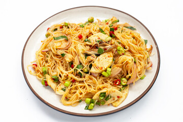 Rice vermicelli noodles spicy salad