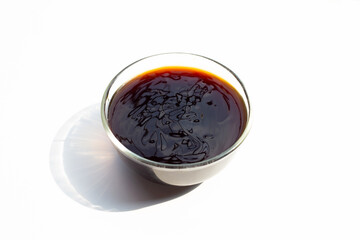 Oyster sauce on white background.