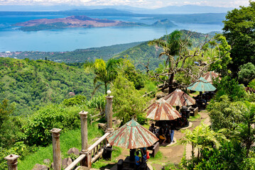 Tagaytay, Cavite, Philippines - Old gazebos at People's Park in the Sky, with excellent views of...