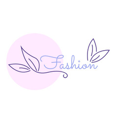 fashion store logo design with leaves