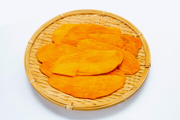 Dried mango on white background
