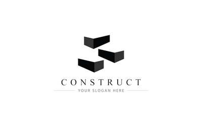 Modern construction logo design template. Design for architecture, planning, structure, industry, construct, build, real estate and property.