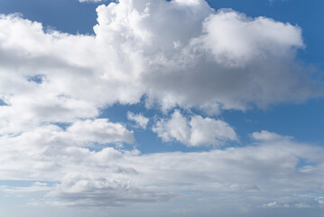 beautiful blue sky with clouds on summer day, sky replacement background