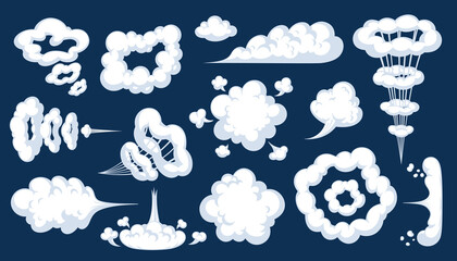 Comic cartoon smoke or cloud, vector speed motion effects © ✦ Bizarre Factory ✦