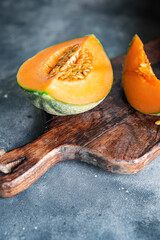 melon fruit charente french sweet juicy dessert fresh healthy meal food snack diet on the table copy space food background 