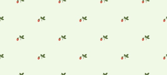 Strawberry seamless pattern on light background