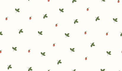 Strawberry seamless pattern on light background