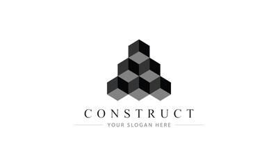 Modern construction logo design template. Design for architecture, planning, structure, industry, construct, build, real estate and property.