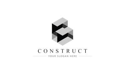 Modern construction logo design template. Design for architecture, planning, structure, industry, construct, build, real estate and property.