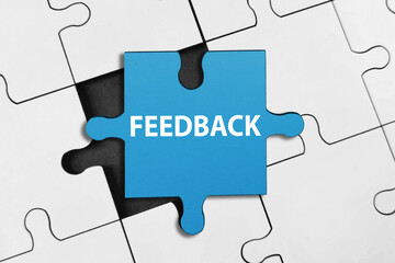 Feedback Concept. Feedback word written on puzzle piece.