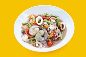 Thai spicy salad with seafood