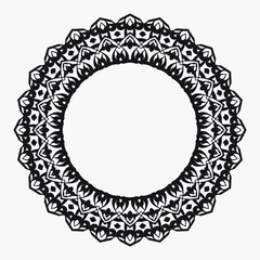 circle frame black color isolated on white background