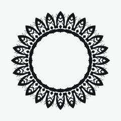 circle frame black color isolated on white background