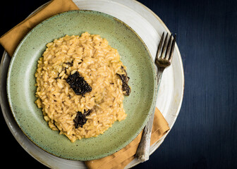 Mushroom risotto made with morel mushrooms