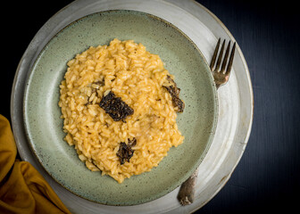 Mushroom risotto made with morel mushrooms