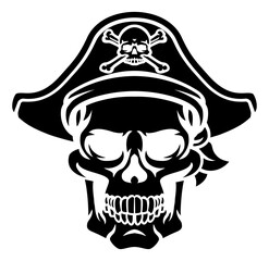 Pirate Hat Skull and Crossbones Cartoon