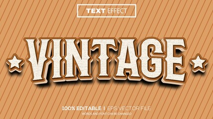 3D vintage text effect - Editable text effect