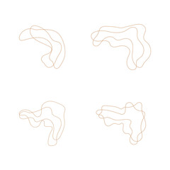 Gold abstract topographic contour line pattern line art outline vector illustration on white background.