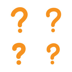 Orange question mark icon vector illustration on white background.