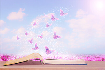 book of dream with butterfly