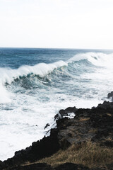 Austral ocean swell - waves crashing on the rocks