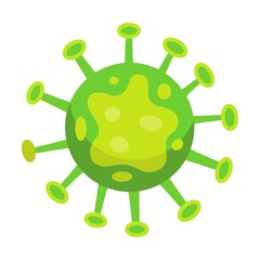 Pathogen cancer cells, coronavirus in round border. Can be used for epidemic, healthcare, illness