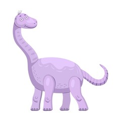 Cute dino flat icon. Ancient brontosaurus and triceratops isolated vector illustration. Monsters and prehistoric reptile