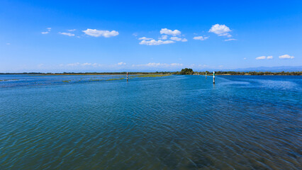 Fototapeta na wymiar view of the Grado lagoon. Friuli Italy
