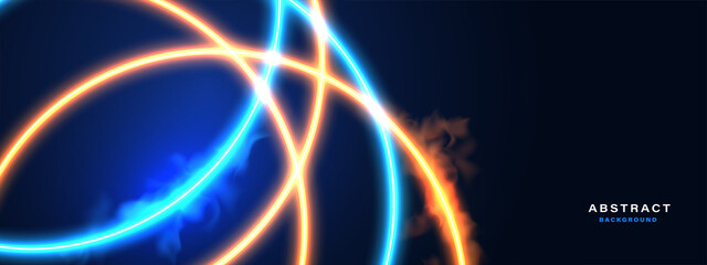Abstract glowing neon lights background vector.	
