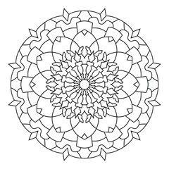 Mandala Coloring Pages art, wallpaper design, tile pattern, shirt, greeting card, lace pattern and tattoo. decoration for interior design. Vector ethnic oriental circle ornament