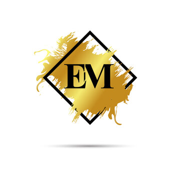 Gold EM logo symbol vector art design