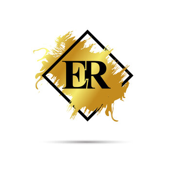 Gold ER logo symbol vector art design