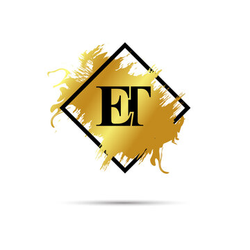 Gold ET logo symbol vector art design