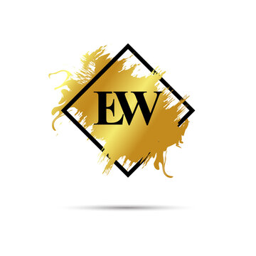 Gold EW logo symbol vector art design