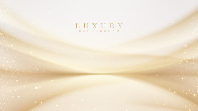 Luxury background with golden light effect decoration and bokeh elements.