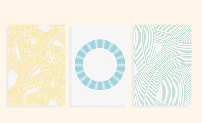 wavy and circle vector background template  set