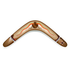  A vector illustration of a painted Aboriginal boomerang isolated on white background. EPS10 vector format.