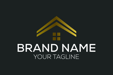 Real Estate logo, Builder logo, Roof Construction logo design.