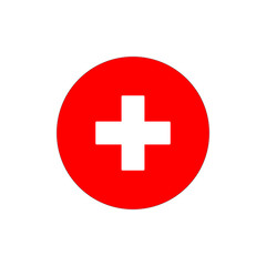 Red cross vector icon