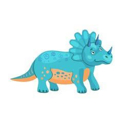 Cute dino flat icon. Ancient pterodactyl, brontosaurus and triceratops isolated vector illustration. Monsters and prehistoric reptile