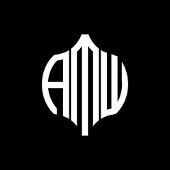 AMW letter logo. AMW best black background vector image. AMW Monogram logo design for entrepreneur and business.