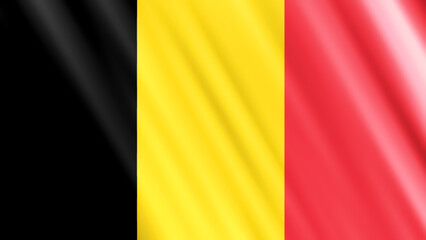 national flag of Belgium in smooth fabric textured.