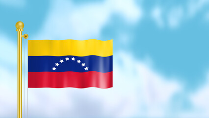 Obraz premium Waving Venezuela flag in sky concept for celebrating national holidays and government.
