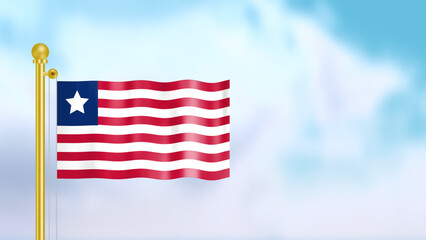 Liberia flag waving in sky illustration. Concept for celebrating national holidays.