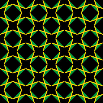abstract background. seamless pattern of jamaica flag. jamaican national day celebration decoration. vector illustration