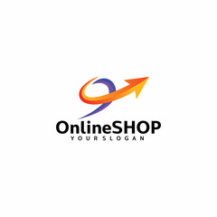 Online Shop Logo designs Template. Illustration vector graphic of shopping cart and shop bag combination logo design concept. Perfect for Ecommerce, sale, discount or store web element. Company emblem