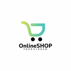 Shopping Cart, Electronic commerce, Shop Logo Vector Inspiration